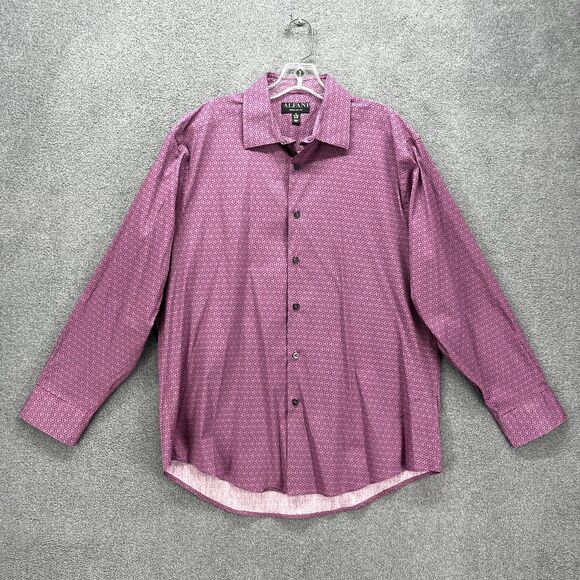 Alfani Other - Alfani Shirt Men's Medium 15 15.5 32-33 Purple Button Up Regular Fit Long Sleeve